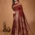 maroon silk blend woven work saree with un-stitched blouse