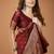 maroon silk blend woven work saree with un-stitched blouse