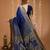 blue silk blend woven work saree with un-stitched blouse