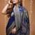 blue silk blend woven work saree with un-stitched blouse