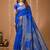royal blue silk blend woven work saree with un-stitched blouse