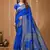 royal blue silk blend woven work saree with un-stitched blouse