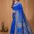royal blue silk blend woven work saree with un-stitched blouse