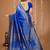 royal blue silk blend woven work saree with un-stitched blouse