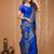 royal blue silk blend woven work saree with un-stitched blouse