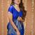 royal blue silk blend woven work saree with un-stitched blouse