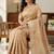 beige silk blend zari woven saree with un-stitched blouse