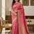 pink silk blend zari woven saree with un-stitched blouse