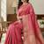 pink silk blend zari woven saree with un-stitched blouse