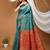 sea green silk blend woven work saree with blouse