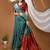 sea green silk blend woven work saree with blouse