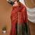 maroon silk blend woven work saree with blouse