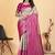 off white-pink silk blend zari woven saree with blouse