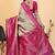 off white-pink silk blend zari woven saree with blouse