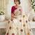 off white silk blend embroidered & mirror work saree with blouse