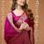 magenta chinnon silk blend plain woven border saree with blouse
