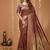 coffee silk blend zari woven women's saree with blouse