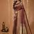coffee silk blend zari woven women's saree with blouse