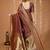 coffee silk blend zari woven women's saree with blouse