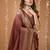 coffee silk blend zari woven women's saree with blouse