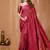 megenta silk blend zari woven women's saree with blouse