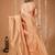 beige silk blend zari woven women's saree with blouse