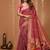 peach silk blend zari woven sarees