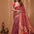 peach silk blend zari woven sarees