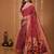peach silk blend zari woven sarees