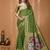 green silk blend zari woven sarees
