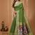green silk blend zari woven sarees