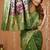 green silk blend zari woven sarees