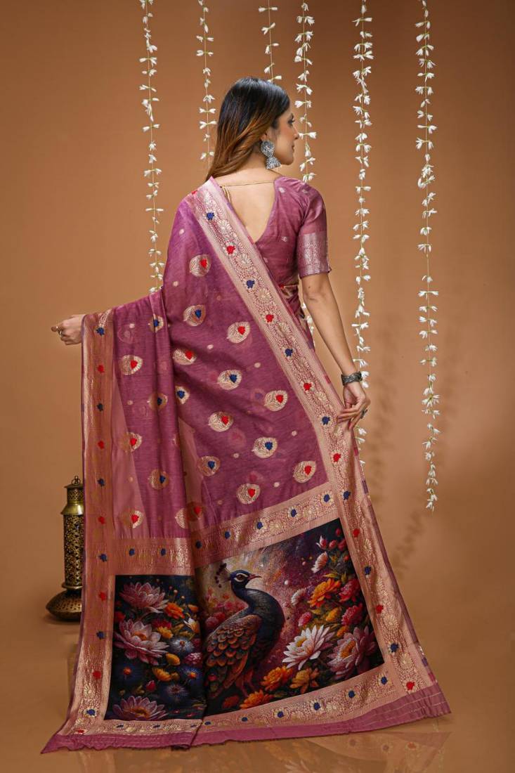 wine silk blend zari woven sarees