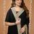 black georgette embroidered zari work border sarees