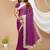 purple georgette embroidered zari work border sarees