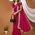 pink georgette embroidered zari work border sarees