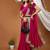 pink georgette embroidered zari work border sarees