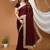 maroon georgette embroidered zari work border sarees