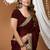maroon georgette embroidered zari work border sarees