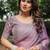 levender chiffon embroidered border saree with embroidered blouse