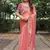 pink chiffon embroidered border saree with embroidered blouse