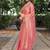 pink chiffon embroidered border saree with embroidered blouse
