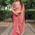 pink chiffon embroidered border saree with embroidered blouse