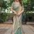 pista chiffon embroidered border saree with embroidered blouse