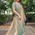 pista chiffon embroidered border saree with embroidered blouse