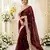 maroon satin silk blend sequin embroidered work saree with matching blouse
