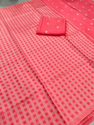 pink silk blend women's zari woven work sarees 5