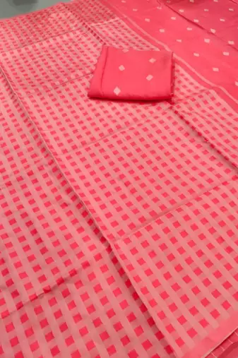 pink silk blend women's zari woven work sarees