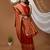 red silk blend solid with zari woven border sarees