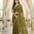 green fancy silk blend shinning embroidered border & blouse saree